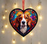 Beagle Stained Glass Effect Heart Suncatcher